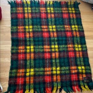 Vintage mohair wool tartan Plaid blanket throw Scotland by Heather Brae